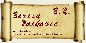 Beriša Matković vizit kartica